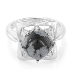 Schneeflocken-Obsidian-Silberring