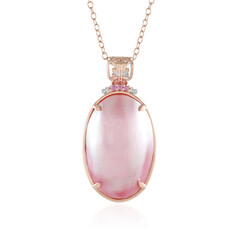 Pinkfarbene Mabe-Perlen-Silberhalskette (Gems en Vogue)