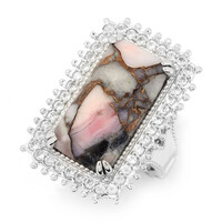 Pinkfarbener Opal-Mosaik-Silberring (Dallas Prince Designs)