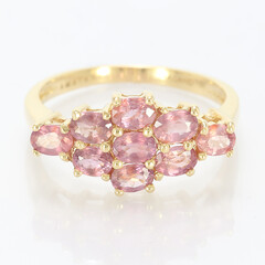 Nicht erhitzter Padparadscha-Saphir-Goldring (AMAYANI)