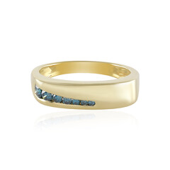Blauer I2 Brillant-Silberring