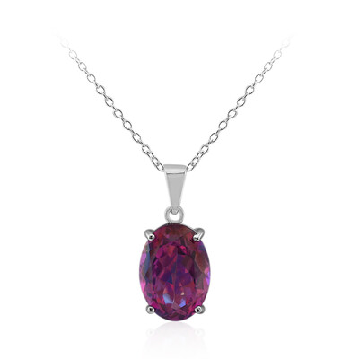 Fuchsia-Mystik-Quarz-Silberhalskette