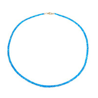 Neonblauer Apatit-Goldhalskette