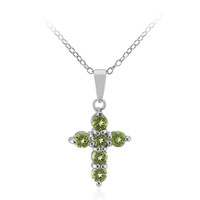 Burmesischer Peridot-Silberhalskette