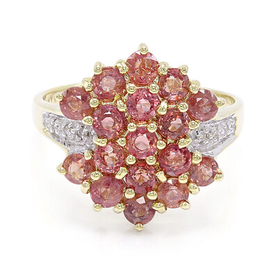 Nicht erhitzter Padparadscha-Saphir-Goldring (AMAYANI)