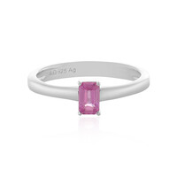 Pinkfarbener Saphir-Silberring