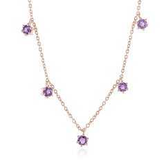 Lavendel-Amethyst-Silbercollier