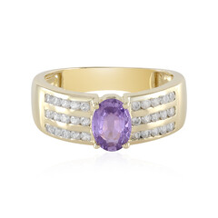 Nicht erhitzter Purpurfarbener Ceylon-Saphir-Goldring (Adela Gold)