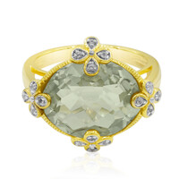 Grüner Amethyst-Silberring