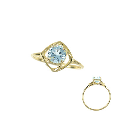 Himmelblauer Topas-Goldring (dagen)
