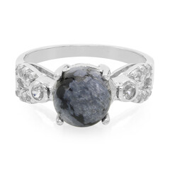 Schneeflocken-Obsidian-Silberring