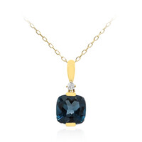 Londonblauer Topas-Goldhalskette