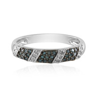 Blauer I3 Diamant-Silberring