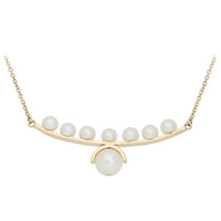 Weiße Süßwasserzuchtperlen-Goldcollier