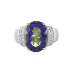 Blauer Mystik-Quarz-Silberring