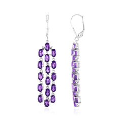 Sambia-Amethyst-Silberohrringe