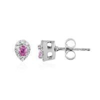 Pinkfarbener Madagaskar-Saphir-Silberohrringe