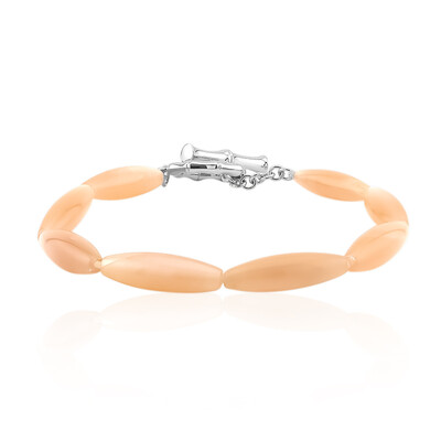 Pfirsich-Mondstein-Silberarmband (TPC)