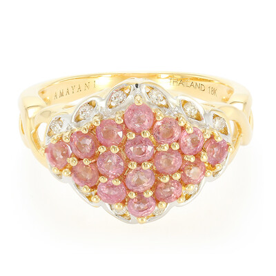 Nicht erhitzter Padparadscha-Saphir-Goldring (AMAYANI)
