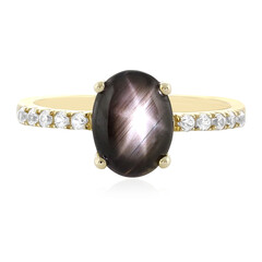 Schwarzer Stern-Saphir-Goldring