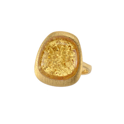 Baltischer Cognac-Bernstein-Silberring (dagen)