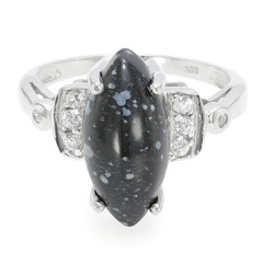 Schneeflocken-Obsidian-Silberring
