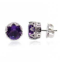 Sambia-Amethyst-Silberohrringe (Dallas Prince Designs)