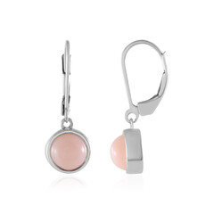 Pinkfarbener Opal-Silberohrringe