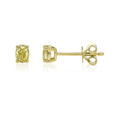 Gelber SI2 Diamant-Goldohrringe (CIRARI)