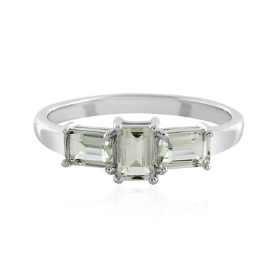 Grüner Amethyst-Silberring