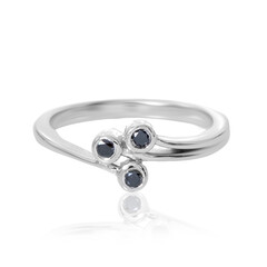 Schwarzer Diamant-Silberring