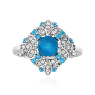 Neonblauer Apatit-Silberring