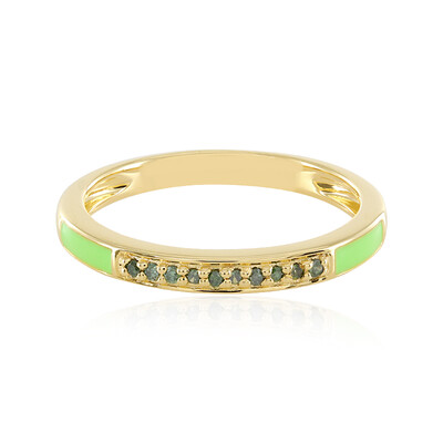 Grüner I3 Diamant-Silberring