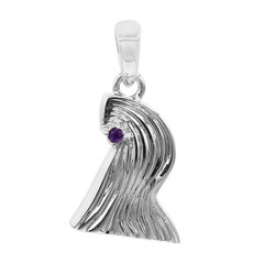 Sambia-Amethyst-Silberanhänger