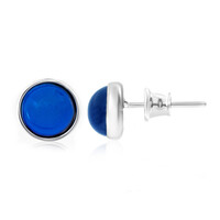 Blauer Kolumbianischer Bernstein-Silberohrringe