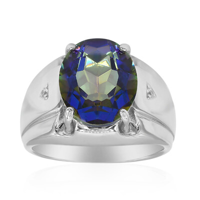 Blauer Mystik-Quarz-Silberring