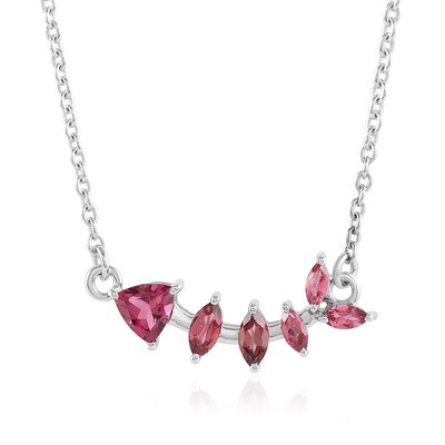Pinkfarbener Turmalin-Silbercollier