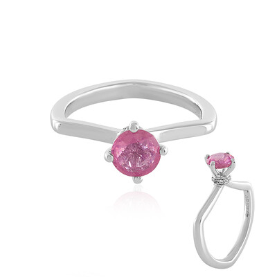 Pinkfarbener Madagaskar-Saphir-Silberring