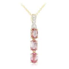 Nicht erhitzter Padparadscha-Saphir-Goldhalskette (AMAYANI)