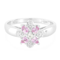 Pinkfarbener Ceylon-Saphir-Silberring