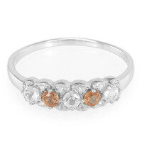 Oranger Saphir-Silberring