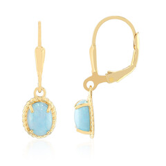 Karibikblauer Opal-Silberohrringe
