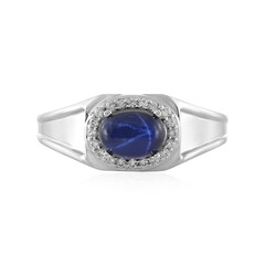 Blauer Stern-Saphir-Silberring