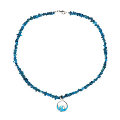 Neonblauer Apatit-Silberhalskette (Riya)