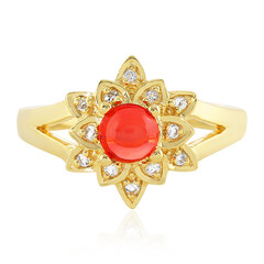 Äthiopischer Roter Opal-Silberring