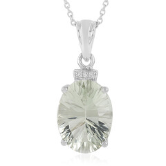 Grüner Amethyst-Silberhalskette