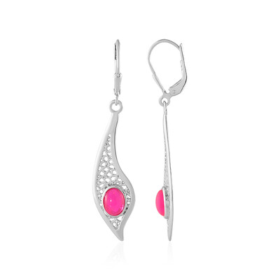 Äthiopischer Pinkfarbener Opal-Silberohrringe