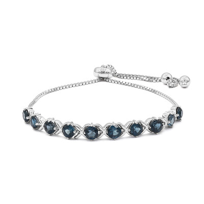 Londonblauer Topas-Silberarmband