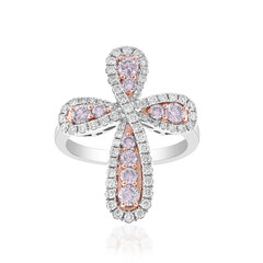 Pinkfarbener I1 Diamant-Goldring (CIRARI)
