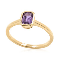 Nicht erhitzter Purpurfarbener Ceylon-Saphir-Goldring